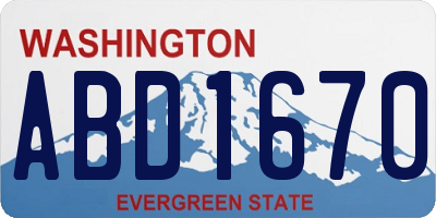 WA license plate ABD1670