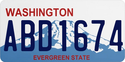 WA license plate ABD1674