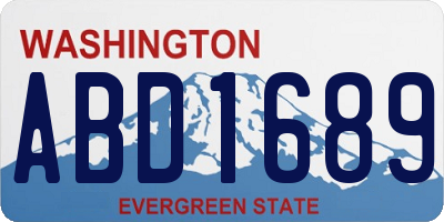 WA license plate ABD1689