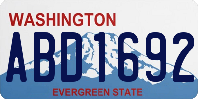 WA license plate ABD1692