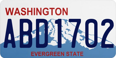 WA license plate ABD1702