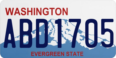 WA license plate ABD1705