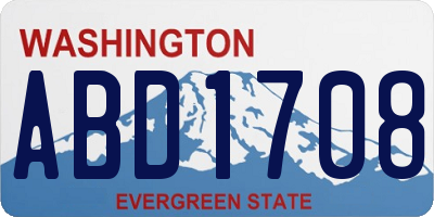 WA license plate ABD1708