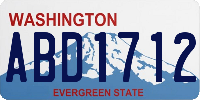 WA license plate ABD1712