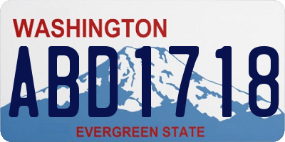 WA license plate ABD1718