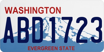 WA license plate ABD1723