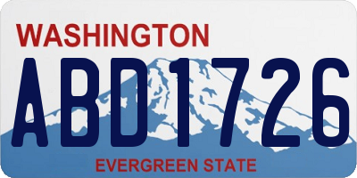 WA license plate ABD1726