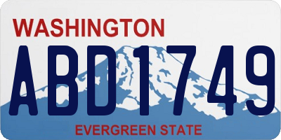 WA license plate ABD1749
