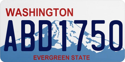 WA license plate ABD1750