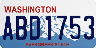 WA license plate ABD1753