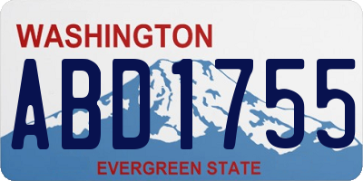 WA license plate ABD1755