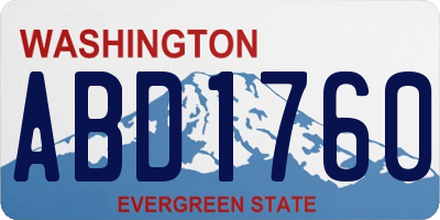 WA license plate ABD1760