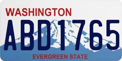 WA license plate ABD1765