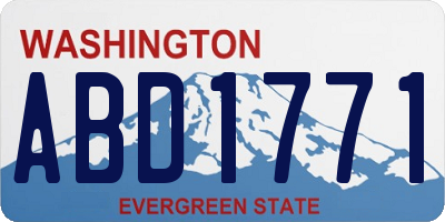 WA license plate ABD1771