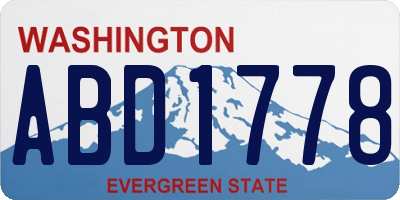 WA license plate ABD1778