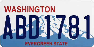 WA license plate ABD1781