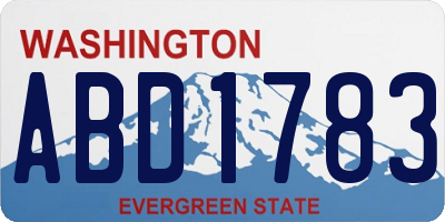 WA license plate ABD1783