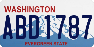 WA license plate ABD1787