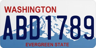 WA license plate ABD1789