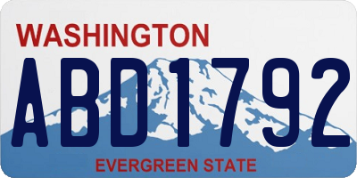 WA license plate ABD1792