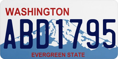 WA license plate ABD1795