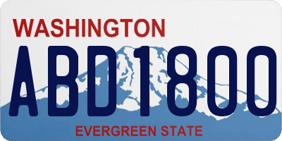 WA license plate ABD1800