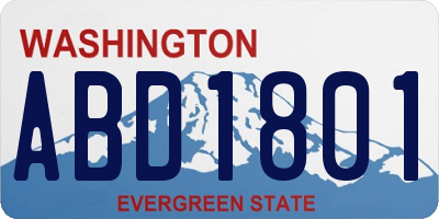 WA license plate ABD1801