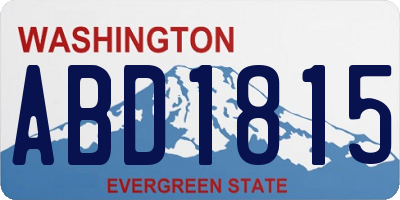 WA license plate ABD1815