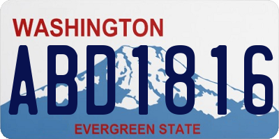 WA license plate ABD1816