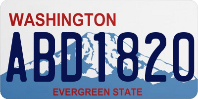 WA license plate ABD1820