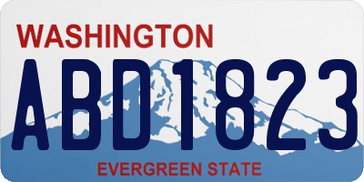 WA license plate ABD1823