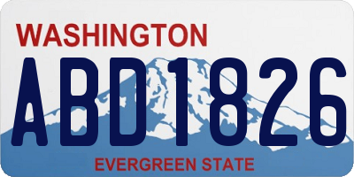 WA license plate ABD1826