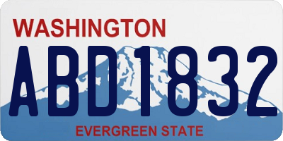 WA license plate ABD1832