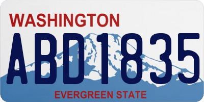 WA license plate ABD1835