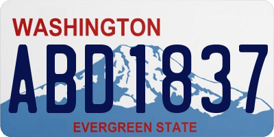 WA license plate ABD1837