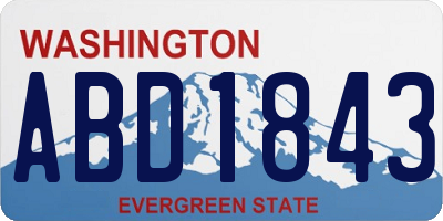 WA license plate ABD1843