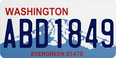 WA license plate ABD1849