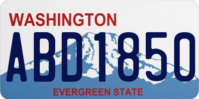 WA license plate ABD1850