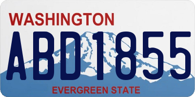 WA license plate ABD1855