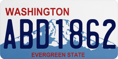 WA license plate ABD1862