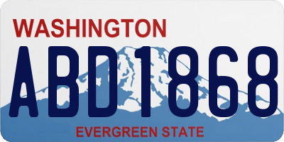 WA license plate ABD1868
