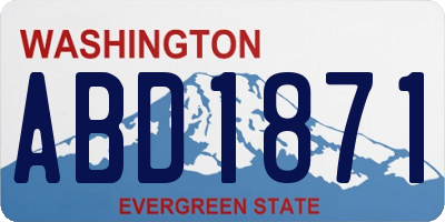 WA license plate ABD1871