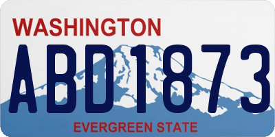 WA license plate ABD1873