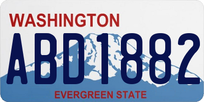 WA license plate ABD1882