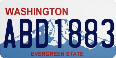 WA license plate ABD1883