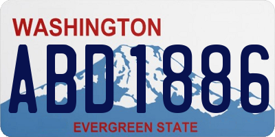 WA license plate ABD1886