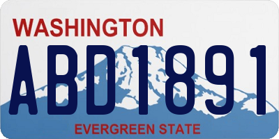 WA license plate ABD1891