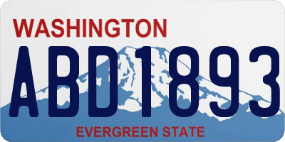 WA license plate ABD1893