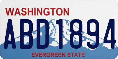 WA license plate ABD1894