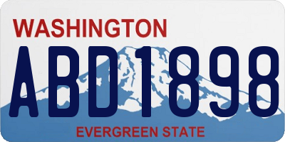 WA license plate ABD1898